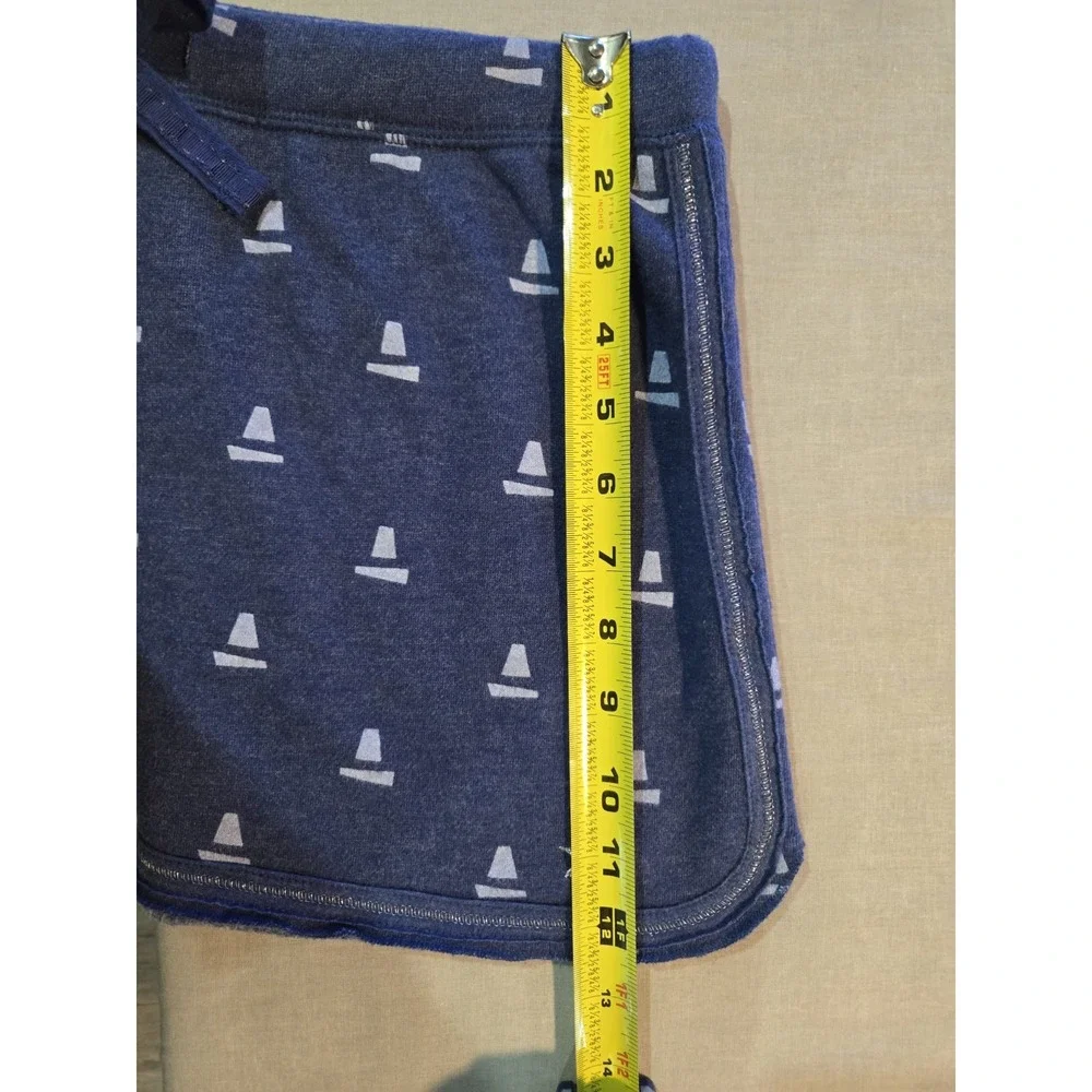 Aerie Blue Sailboat Print Knit Skater Mini Skirt Elastic Drawstring Size S NWOT